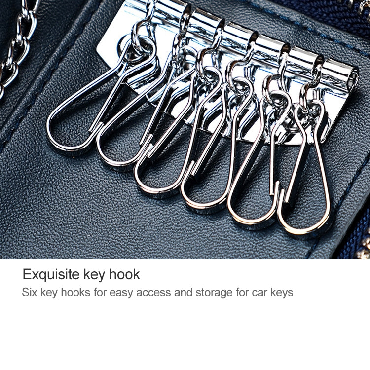 9102 Multi-function Waist Hanging Leather Zipper Wallet Keys Holder Bag