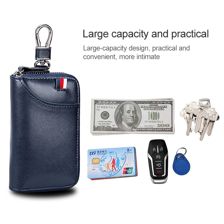 9102 Multi-function Waist Hanging Leather Zipper Wallet Keys Holder Bag