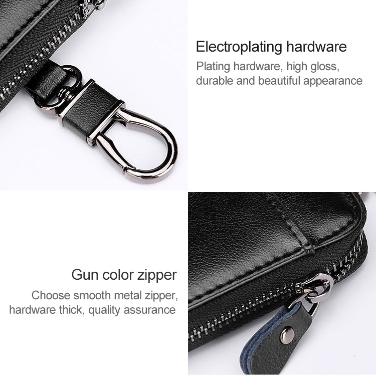 9105 Waist Hanging Large-capacity Zipper Leather Keys Holder Bag Multi-function Wallet