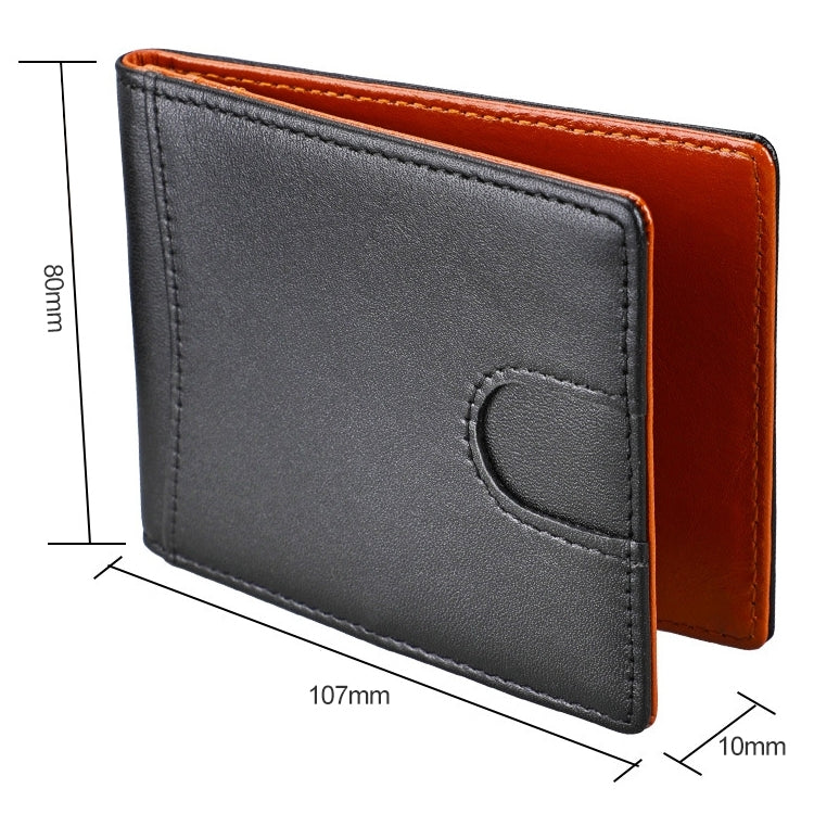 9602 Antimagnetic RFID Mini Crazy Horse Texture Leather Wallet Billfold, 9602