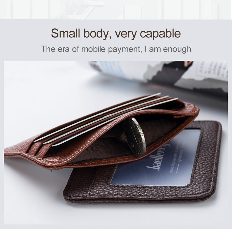 KB37 Antimagnetic RFID Litchi Texture Leather Card Holder Wallet Billfold for Men and Women