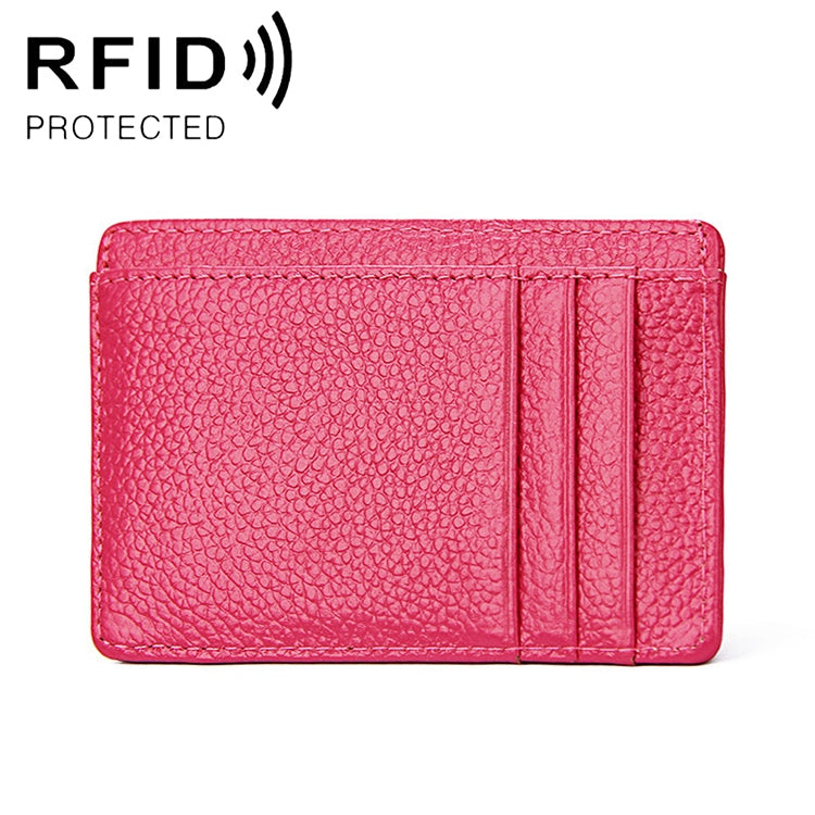KB37 Antimagnetic RFID Litchi Texture Leather Card Holder Wallet Billfold for Men and Women