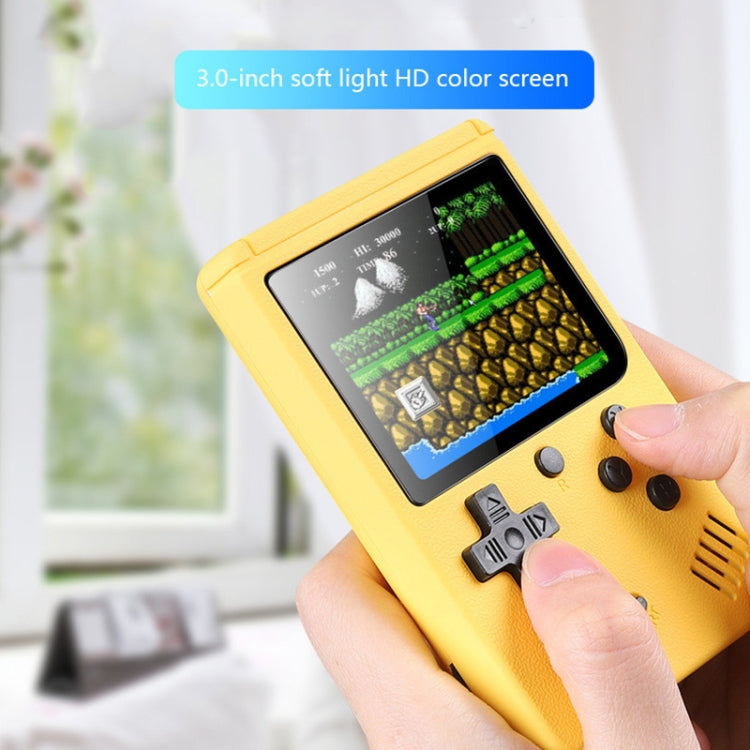 MK800 3.0 inch Macaron Mini Retro Classic Handheld Game Console for Kids Built-in 800 Games, Support AV Output (Yellow)