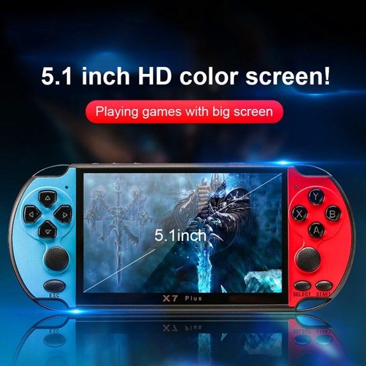 X7 Plus Retro Classic Games Handheld Game Console with 5.1 inch HD Screen & 8G Memory, Support MP4 / ebook(Red)