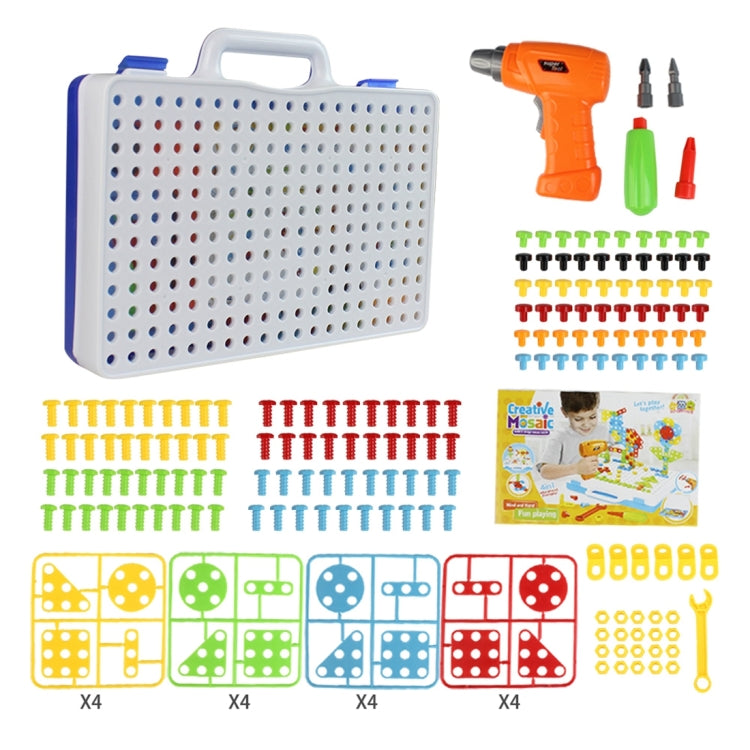 MoFun 608 237 PCS DIY Disassembly Screw Nut Electric Drill Jigsaw Puzzle Educational Toys with Nut Electric, 608 237 PCS