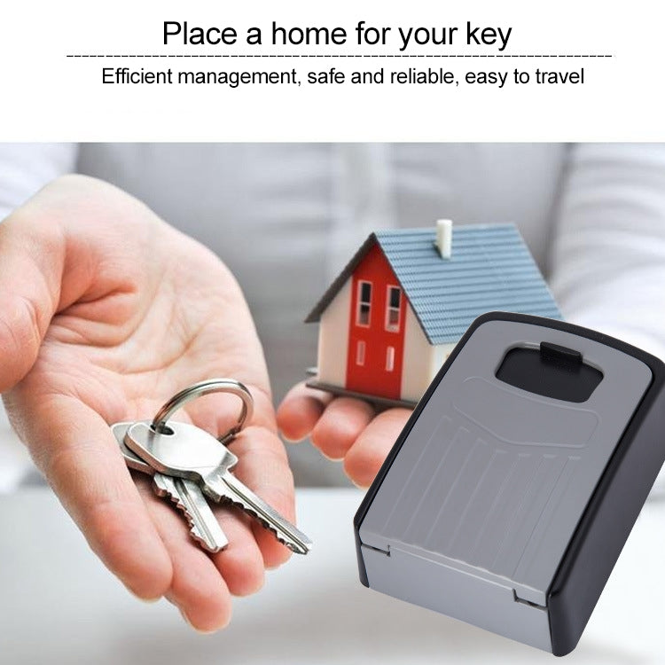 Large Password Lock Metal Storage Box Villa Security Box Wall Cabinet Safety Box(Grey)