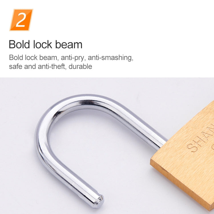 Copper Padlock Small Lock, Style: Long Lock Beam, 60mm Open, Long, 60mm Open