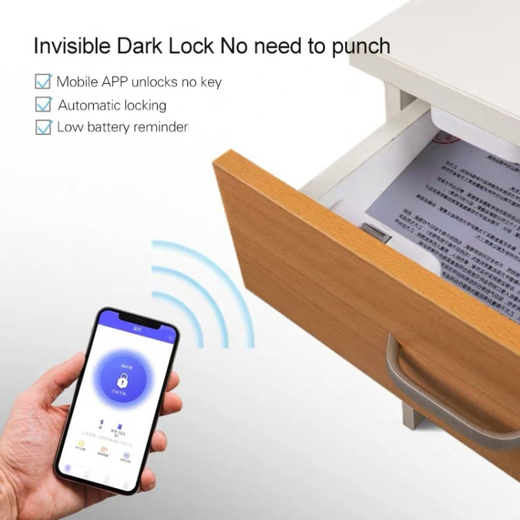 T1 Bluetooth + Tuya APP Smart Drawer Lock Invisible Lock, Support Remote Control Unlocking, T1 Bluetooth + Tuya APP