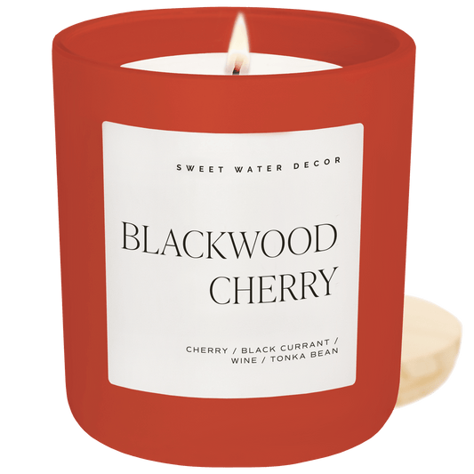Blackwood Cherry Soy Candle - Red Matte Jar - 15 oz