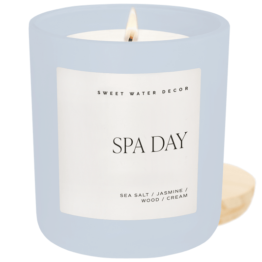 Spa Day Soy Candle - Blue Matte Jar - 15 oz