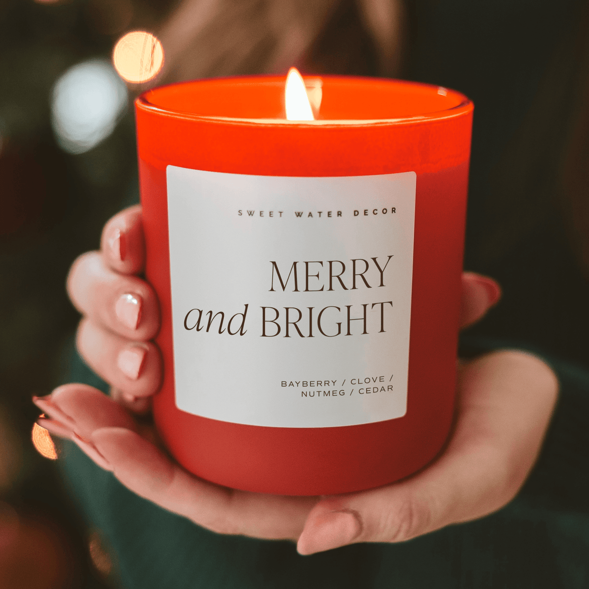 Merry and Bright Soy Candle - Red Matte Jar - 15 oz New