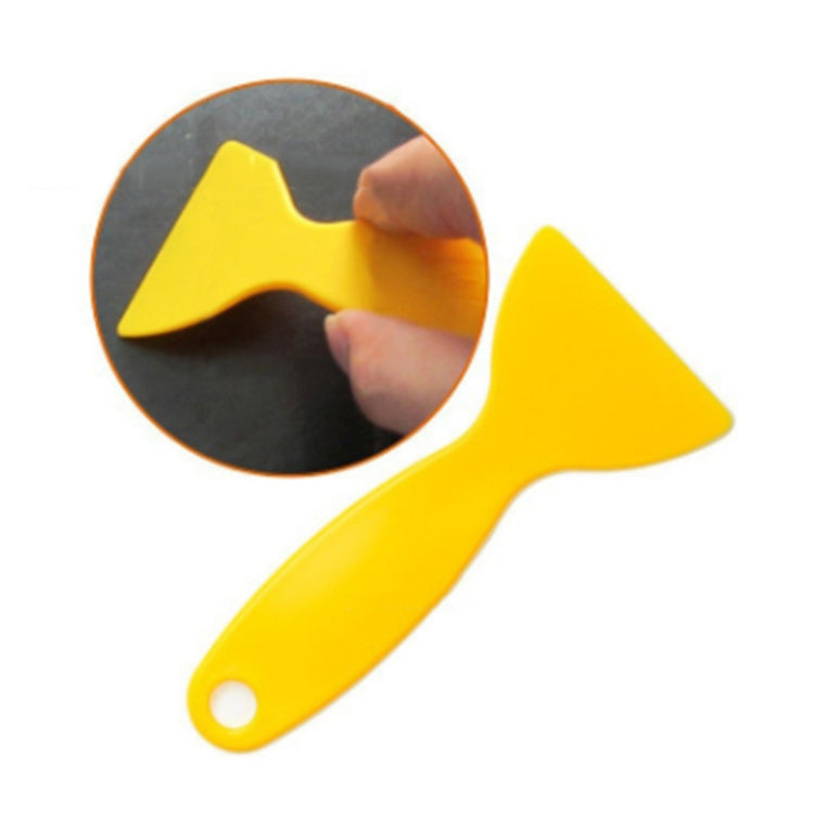 100 PCS Yellow Plastic Small Scraper Car Film Tools Film Scraper Car Accessories, Yellow Plastic Small Scraper