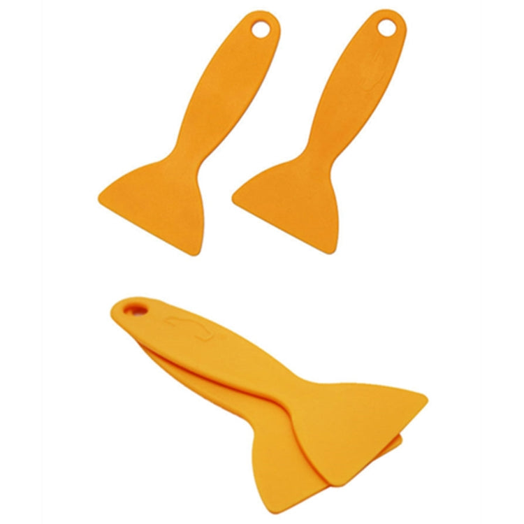 100 PCS Yellow Plastic Small Scraper Car Film Tools Film Scraper Car Accessories, Yellow Plastic Small Scraper
