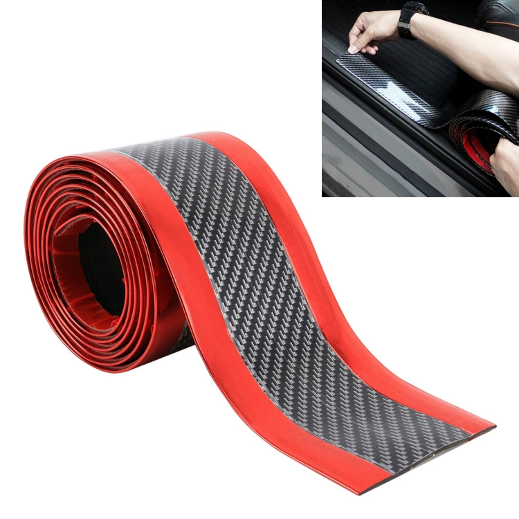 Universal Electroplate Carbon Fibre Car Door Threshold Decoration Strip Decorative Sticker, Size : 5CM x 2M, 5CM x 2M (Gold), 5CM x 2M (Red), 5CM x 2M (Silver)