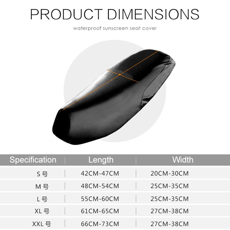 Waterproof Motorcycle Black Leather Seat Cover Prevent Bask In Seat Scooter Cushion Protect, Size: M, Length: 48-54cm; Width: 25-35cm, Length: 48-54cm; Width: 25-35cm