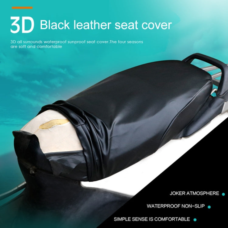 Waterproof Motorcycle Black Leather Seat Cover Prevent Bask In Seat Scooter Cushion Protect, Size: M, Length: 48-54cm; Width: 25-35cm, Length: 48-54cm; Width: 25-35cm