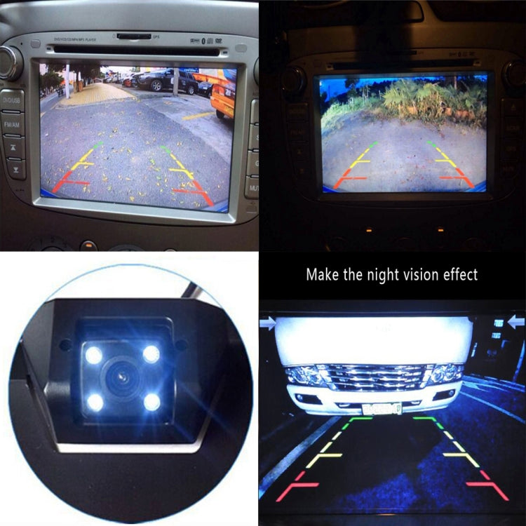 JX-9488 720x540 Effective Pixel NTSC 60HZ CMOS II Universal Waterproof Car Carbon Fiber Rear View Backup Camera with 2W 80LM 5000K White Light 4LED Lamp, DC 12V, Wire Length: 4m, Black (Carbon Fiber )