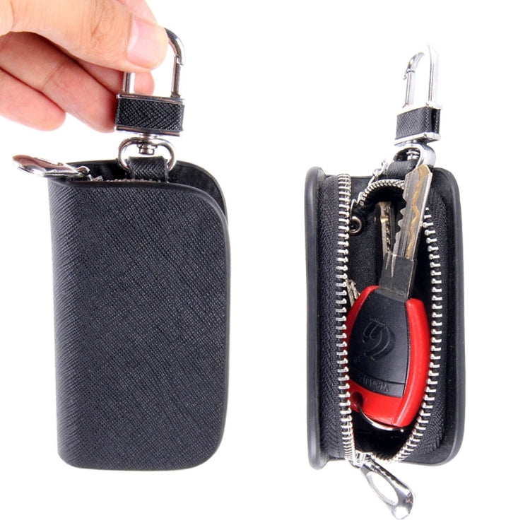Universal Leather Denim Texture Waist Hanging Zipper Wallets Key Holder Bag (No Include Key)