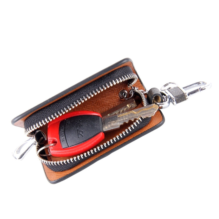 Universal Leather Knead Skin Texture Waist Hanging Zipper Wallets Key Holder Bag (No Include Key)