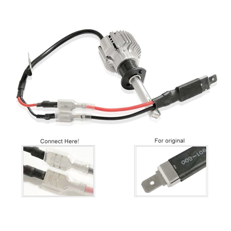2 PCS Universal H1 Conversion Bulb Harness Wire Plugs Power Wire Adapter Connectors, H1 Wire 1