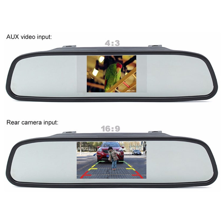 Car Video Monitor HD Auto Parking LED Night Vision CCD Reverse Rear View Camera with 4.3 inch Car Rear View Mirror, with 4.3 inch Car Rear View Mirror