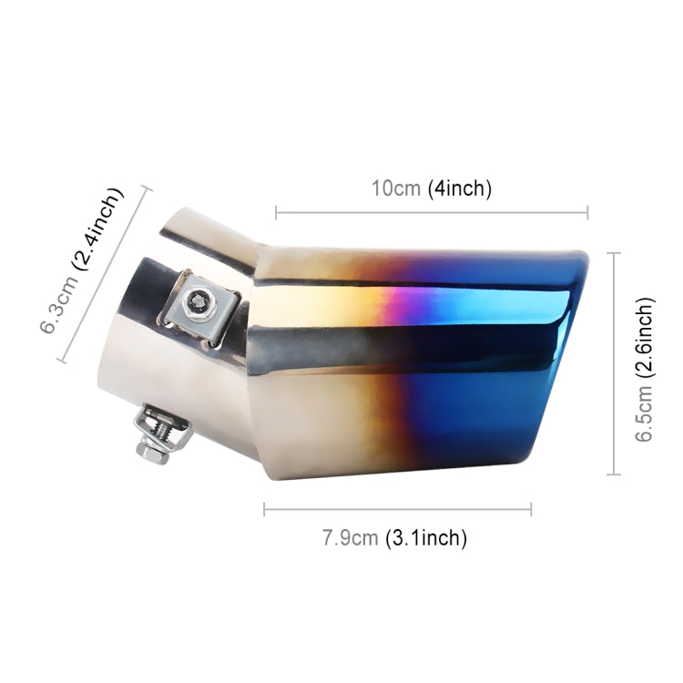 Universal Car Styling Stainless Steel Curved Exhaust Tail Muffler Tip Pipe, Curved