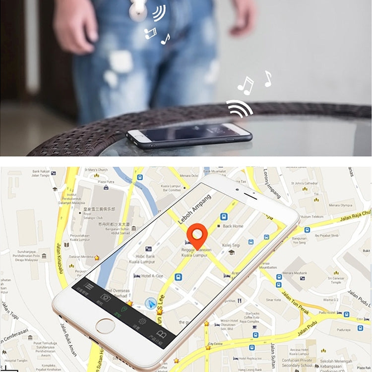 R2 Smart Wireless Bluetooth V4.0 Tracker Finder Key Buckle Anti- lost Alarm Locator Tracker(White)