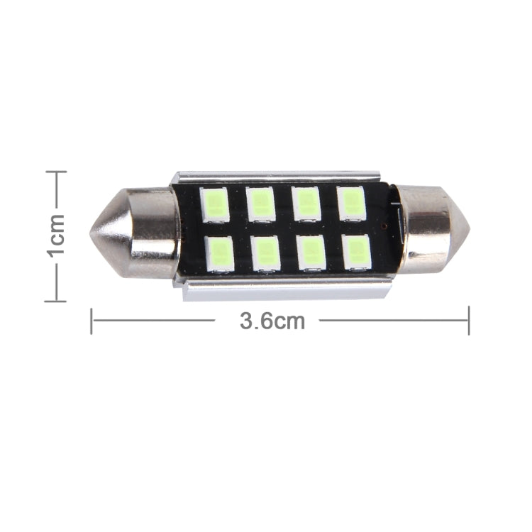 2 PCS DC 12V 2W 36MM 8 SMD-3528 LEDs Bicuspid Port Decoding Car Dome Lamp LED Reading Light, 36MM