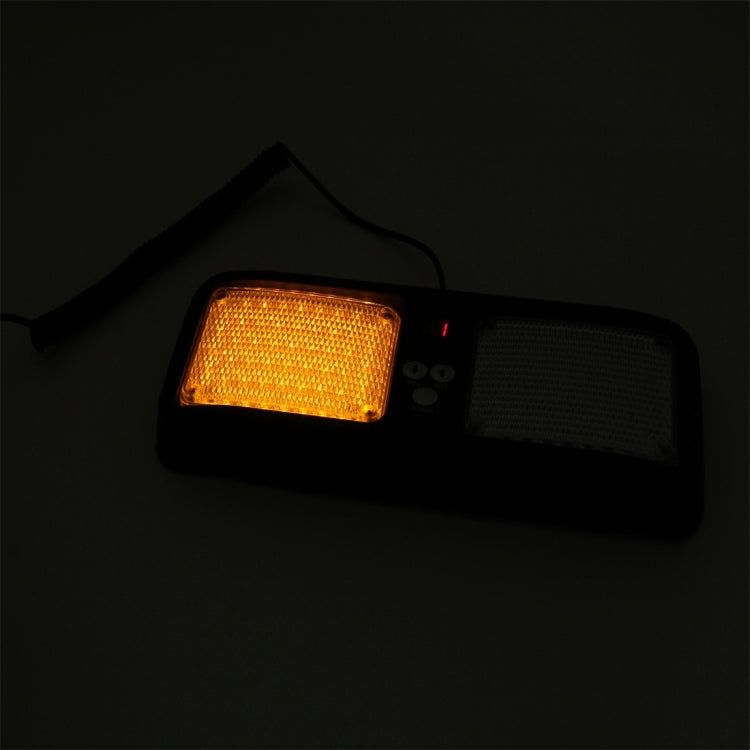 High qulaity DC 12V,9W LED Waterproof Car Sunshade Yellow Light + White Light Warning Lights Strobe Emergency Lights Flashing Light with 12 Kinds Flash Patterns, Yellow+White