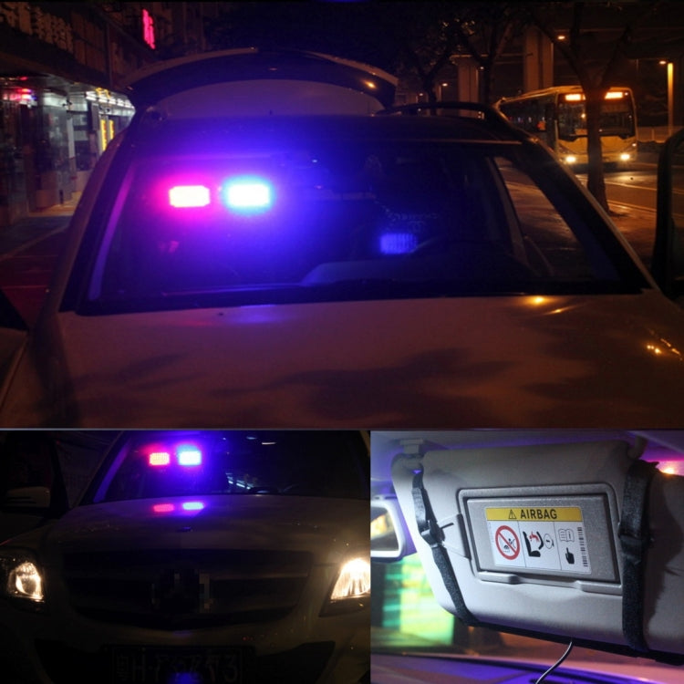 High qulaity DC 12V,9W LED Waterproof Car Sunshade Yellow Light + White Light Warning Lights Strobe Emergency Lights Flashing Light with 12 Kinds Flash Patterns, Yellow+White