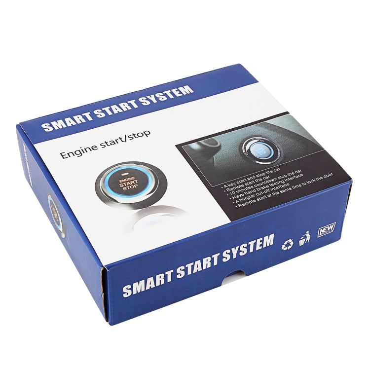Smart Car Switch Car Engine Start Stop Switch Car Push Start Switch, with RFID Alarm System, Blue Light, Car Switch
