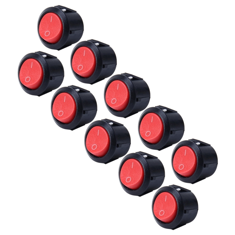 10 PCS Car Auto Universal DIY 2 Pin Round Cap OFF- ON Push Button, Short