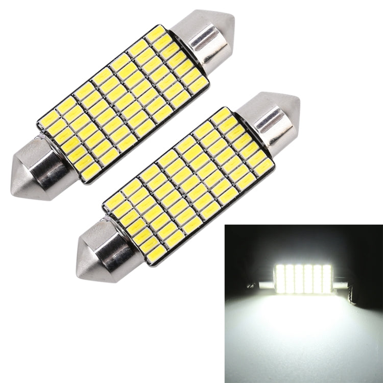 2 PCS 41mm DC12V / 1.2W / 6000K / 80LM 49LEDs SMD-3014 Car License Plate Light / Dome Light, with Decoder, 41mm