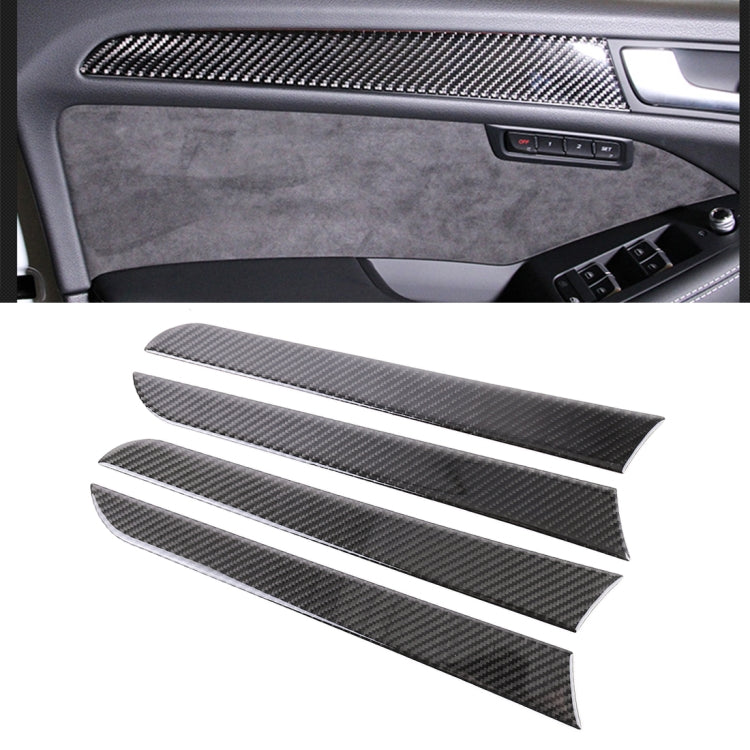 4 PCS Car Carbon Fiber Inner Door Panel Decorative Sticker for Audi A4L / A5 / Q5 2009-2016, Inner Door Panel