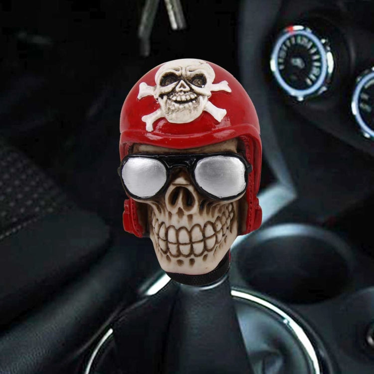Glasses Skull Shaped Universal Vehicle Car Shifter Cover Manual Automatic Gear Shift Knob, Skull Head Shape 12