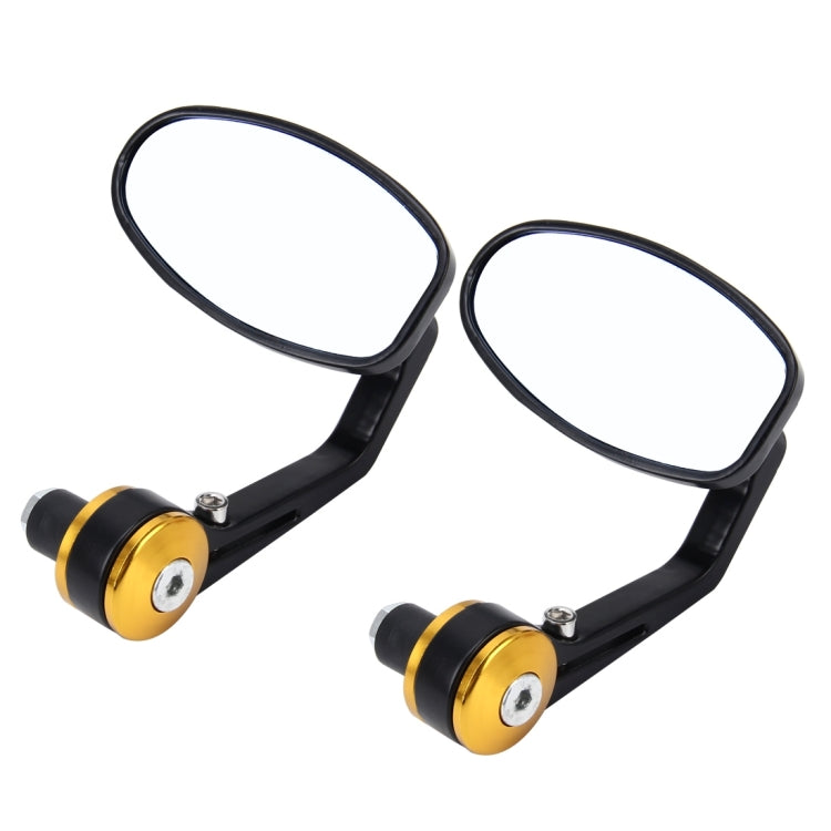 2 PCS Motorcycle Universal ABS Shell Holder Oval Shape Rear VIew Mirror, Oval Shape