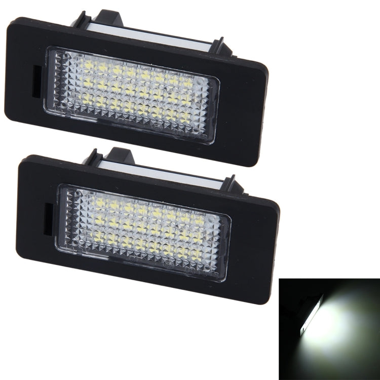2 PCS License Plate Light with 24 SMD-3528 Lamps for BMW E81/E82/E90/E91/E92/E93/E60/E61/E39 (White Light), For BMW