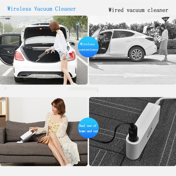 Car Portable Wireless 120W Handheld Powerful Vacuum Cleaner, Wireless (Black), Wireless (White)