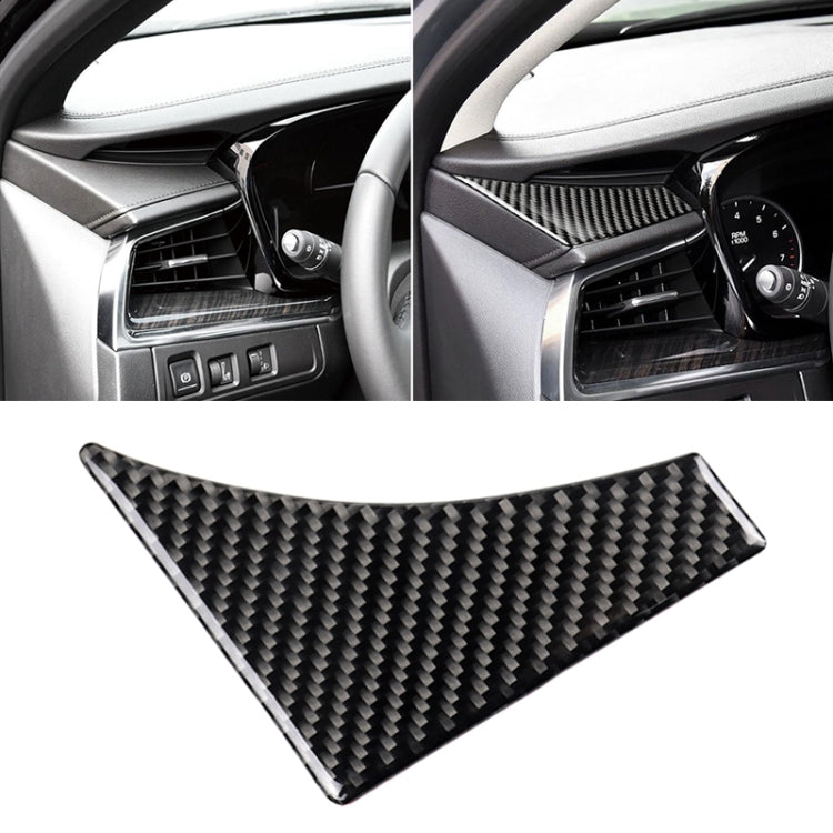 Car Carbon Fiber Main Driving Triangle Decorative Sticker for Cadillac XT5 2016-2017, Left Drive, Main Driving Triangle
