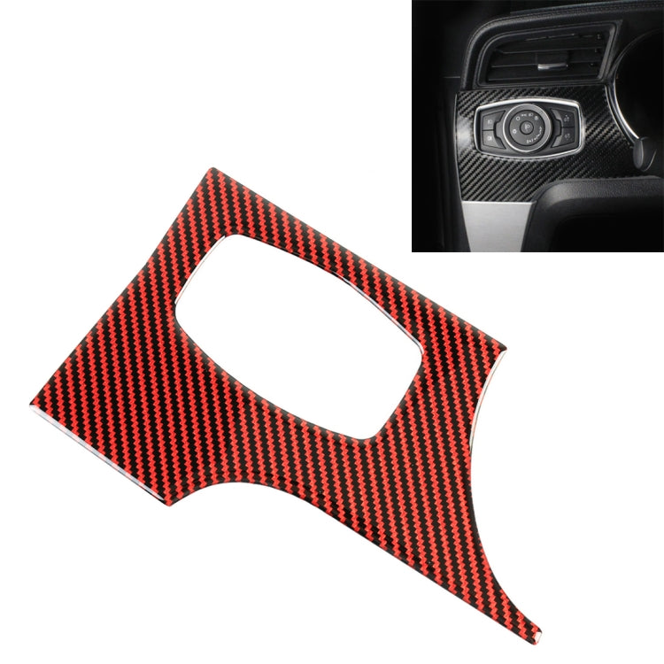 Car Carbon Fiber Headlight Switch Panel Decorative Sticker for Ford Mustang 2015-2020, Headlight Switch