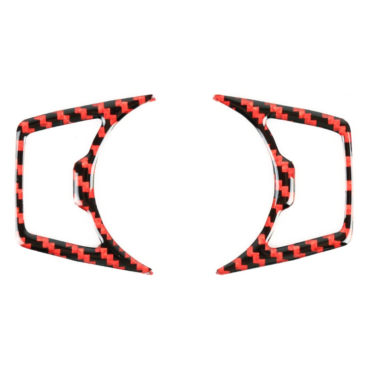 2 in 1 Car Carbon Fiber Headlight Switch Button Frame Decorative Sticker for Ford Mustang 2015-2020, Headlight Switch Button
