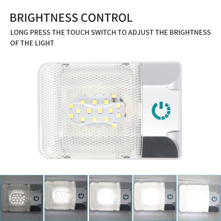 D4376S DC11-18V 3.6W 6000-6500K IP50 24LEDs SMD-5050 Marine RV Dimmable LED Dome Light Ceiling Lamp, with Touch Control, D4376S