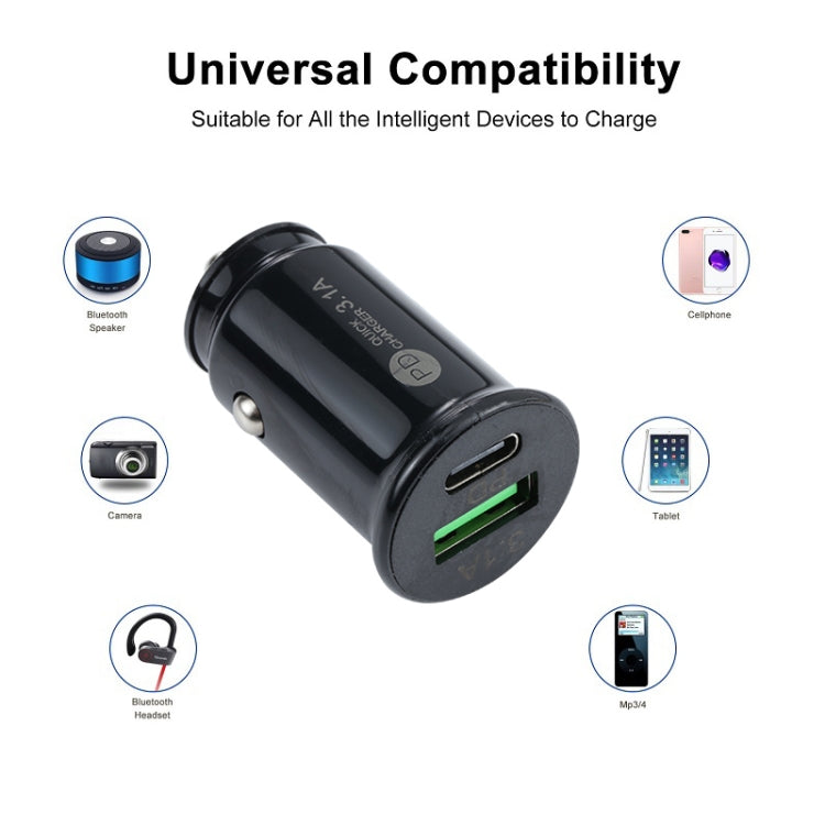 TE-339PD 3.1A PD USB-C / Type-C + USB Interface Mini Fast Charging Car Charger
