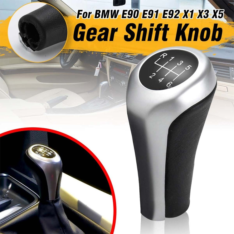 Car 5-speed Matte Silver Gear Shift Lever Knob for BMW, 5-speed Matte Silver
