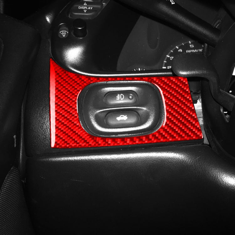 3 in 1 Carbon Fiber Car Headlight Key Panel Sticker for Chevrolet Corvette C5 1998-2004, Left Drive, 3 in 1 Headlight Key Panel Sticker