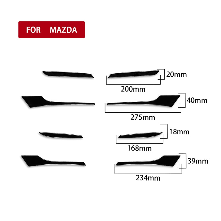 For Mazda 3 Axela 2010-2013 8 in 1 Car Door Push Handle Decorative Sticker, Left and Right Drive Universal, Door Push Handle