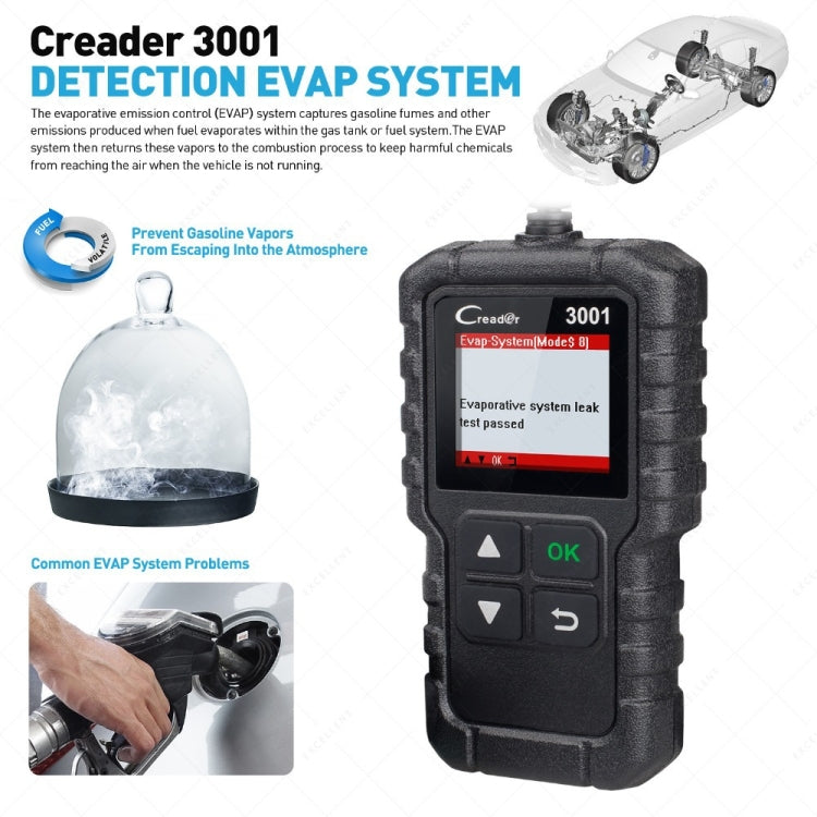 Launch Creader CR3001 Car Color Screen Code Reader OBD2 Fault Detector Diagnostic Tool, Launch Creader CR3001