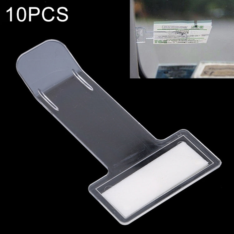 10 PCS Car Plastic Mounted Bill Clip Holder Parking Timing Car Ticket Holder, Plastic Mounted  Clip