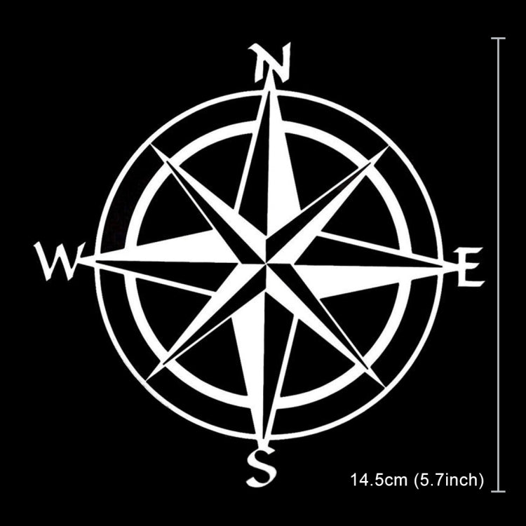 10 PCS Car Compass Pattern Random Decorative Sticker White, White
