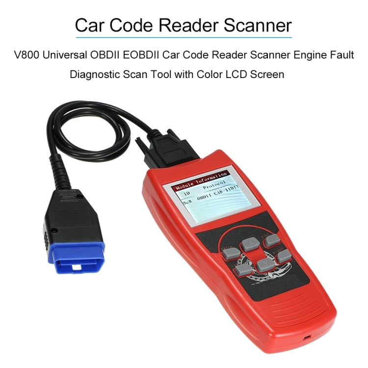 V800 Car Mini Code Reader OBD2 Fault Detector Diagnostic Tool, V800